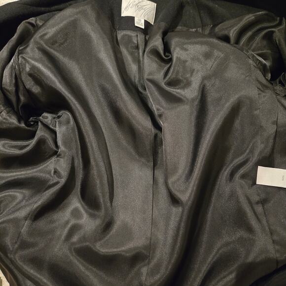 Vintage Y2K Lord & Taylor Wool Cashmere Double-Breasted Black Overcoat Size 10 - Picture 10 of 10